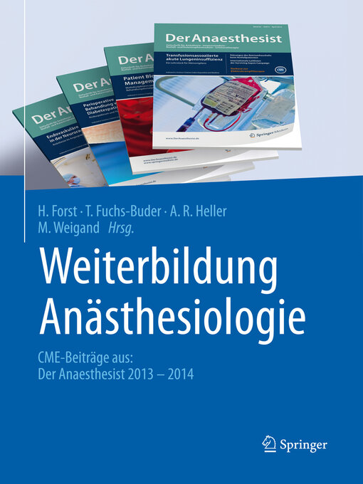 Title details for Weiterbildung Anästhesiologie by H. Forst - Available